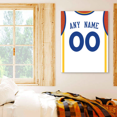 Golden State Jersey Custom Canvas Print Wall Art for Boy Girl Men Women Basketball Personalized Canvas Art
